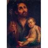 Saint Joseph with Child Jesus, 18th century Mexican colonial school