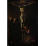 Large canvas representing a Calvary, North Italian school of the 17th century,