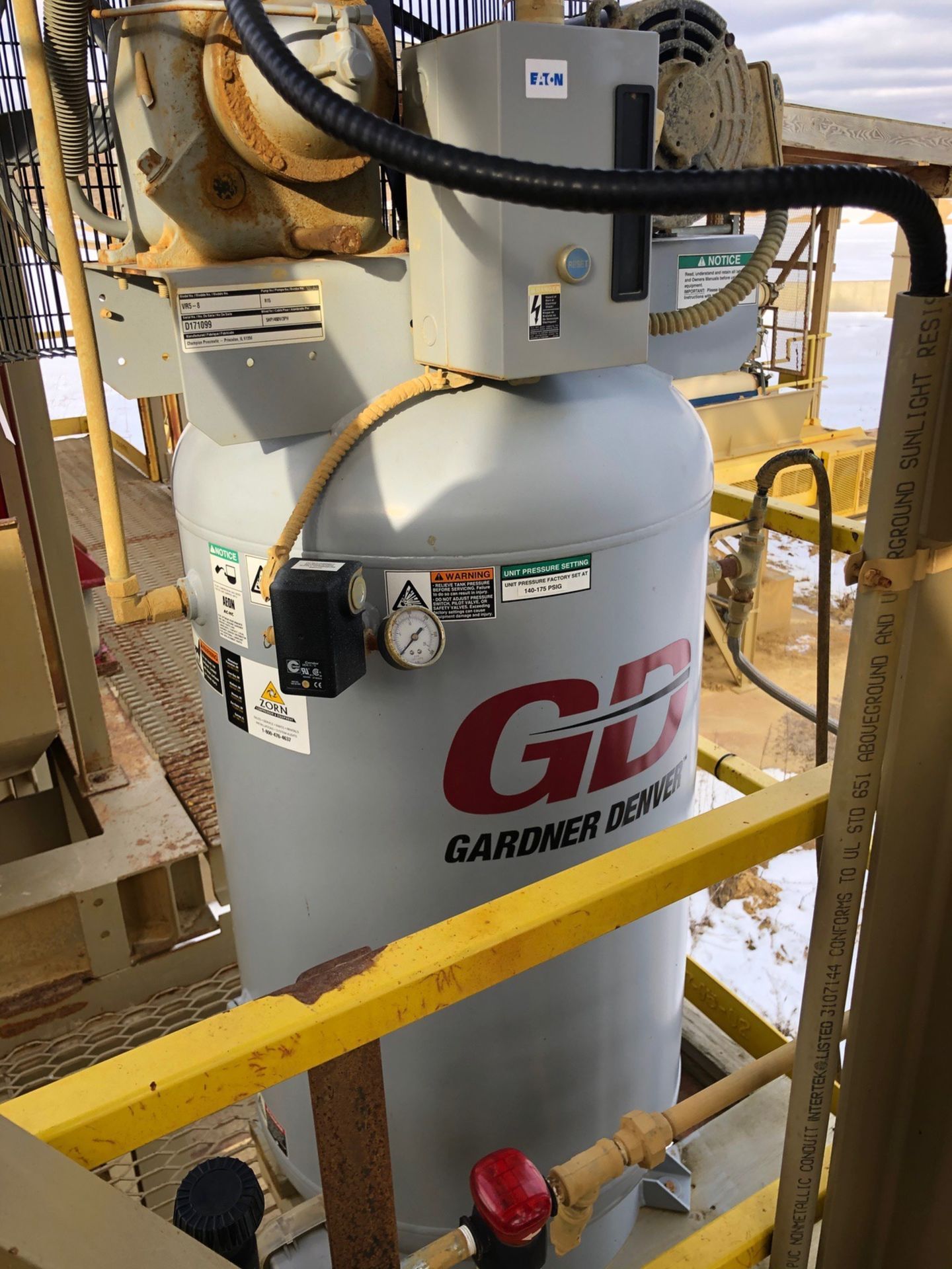 Gardner Denver Model VR5-8 Reciprocating Air Compressor, S/N D171099, 5 hp; Vertical - Subj to Bulk - Image 2 of 2