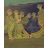 Grenville Irwin (British 1893-1947) 'Soon to be on the move’ ~ World War 1 Tommys oil on plywood