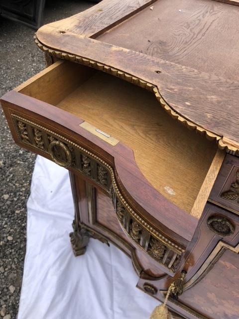 A French Late 19th Century Gilt Bronze mounted Amaranth, sycamore & Fruitwood Marquetry Commode, - Image 4 of 4