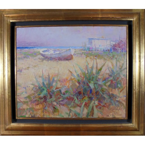 The White Boat' Ricardo Cejudo Nogales Spanish, born 1952 Framed - Image 2 of 2