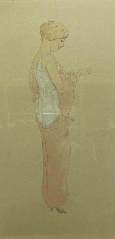 Raphael Kirchner  (Vienna 1876 – New York 1917)WatercoloursImage 44x22 cmsframe 59x35 cms‘Young