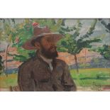 Honoré Cavaroc (1846-1930) ‘Louis Bourgeois Souvenir amical’ oil on canvas laid down on plywood