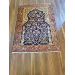 A Very Fine Kashan Persian Prayer Rug - C1930   Length - 111 cm Width - 97cm