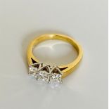 18ct white and yellow gold princess cut diamond trilogy ring. D 1.00ct. WGI9624126669