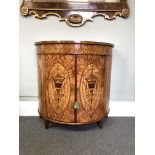 A George III Satinw00d Demi Lune Commode