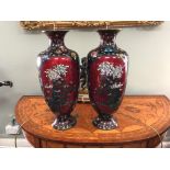 A Pair 19th century cloisonné vases,