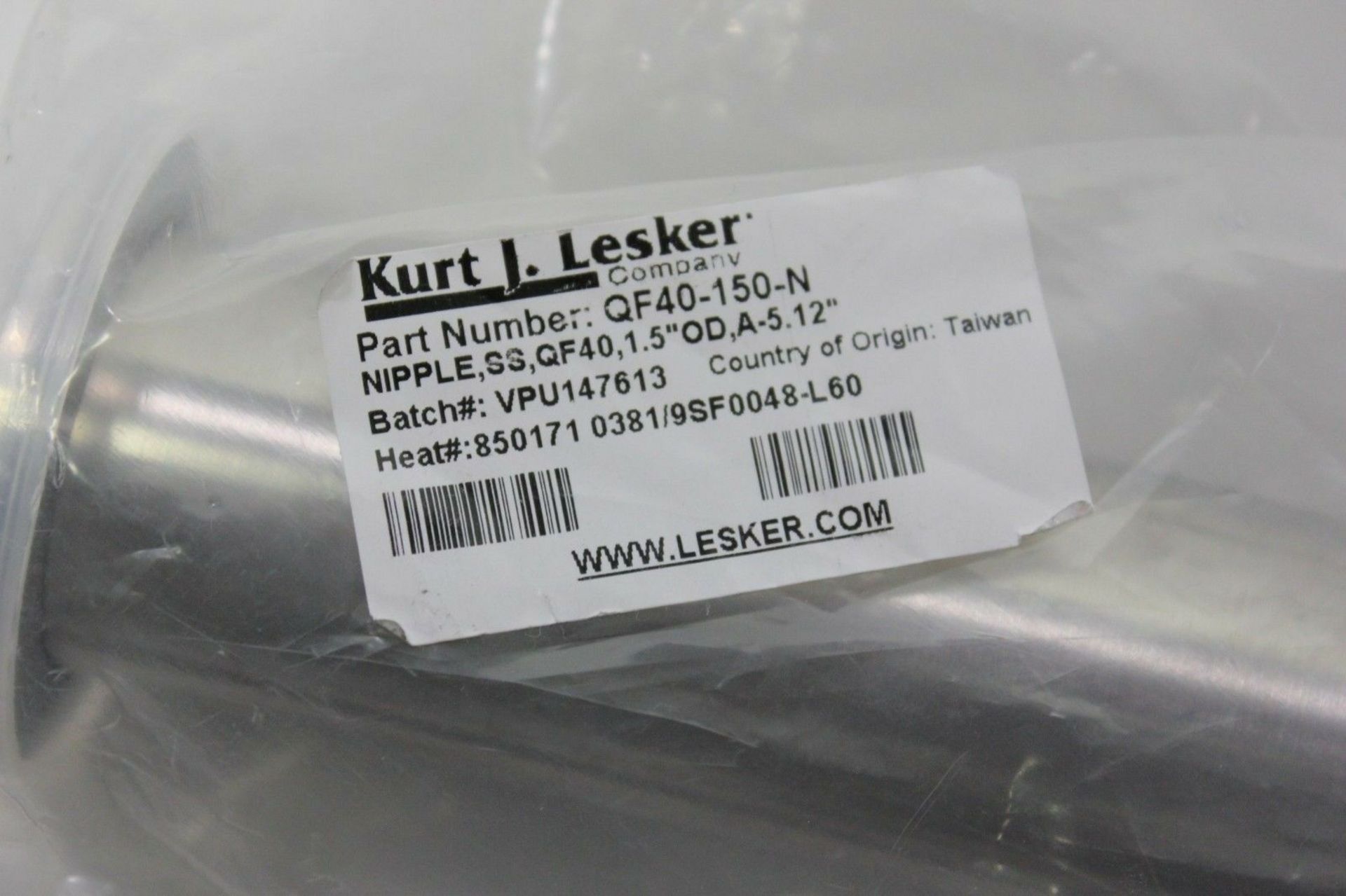 NEW KURT LESKER 304L SS HIGH VACUUM FULL NIPPLE - Image 2 of 2