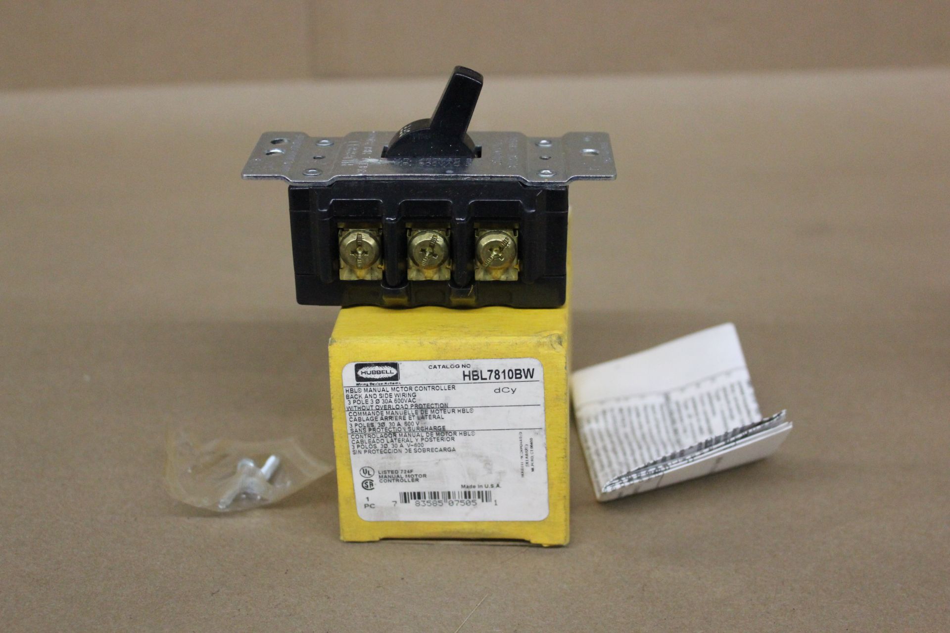 NEW HUBBELL MANUAL MOTOR CONTROLLER