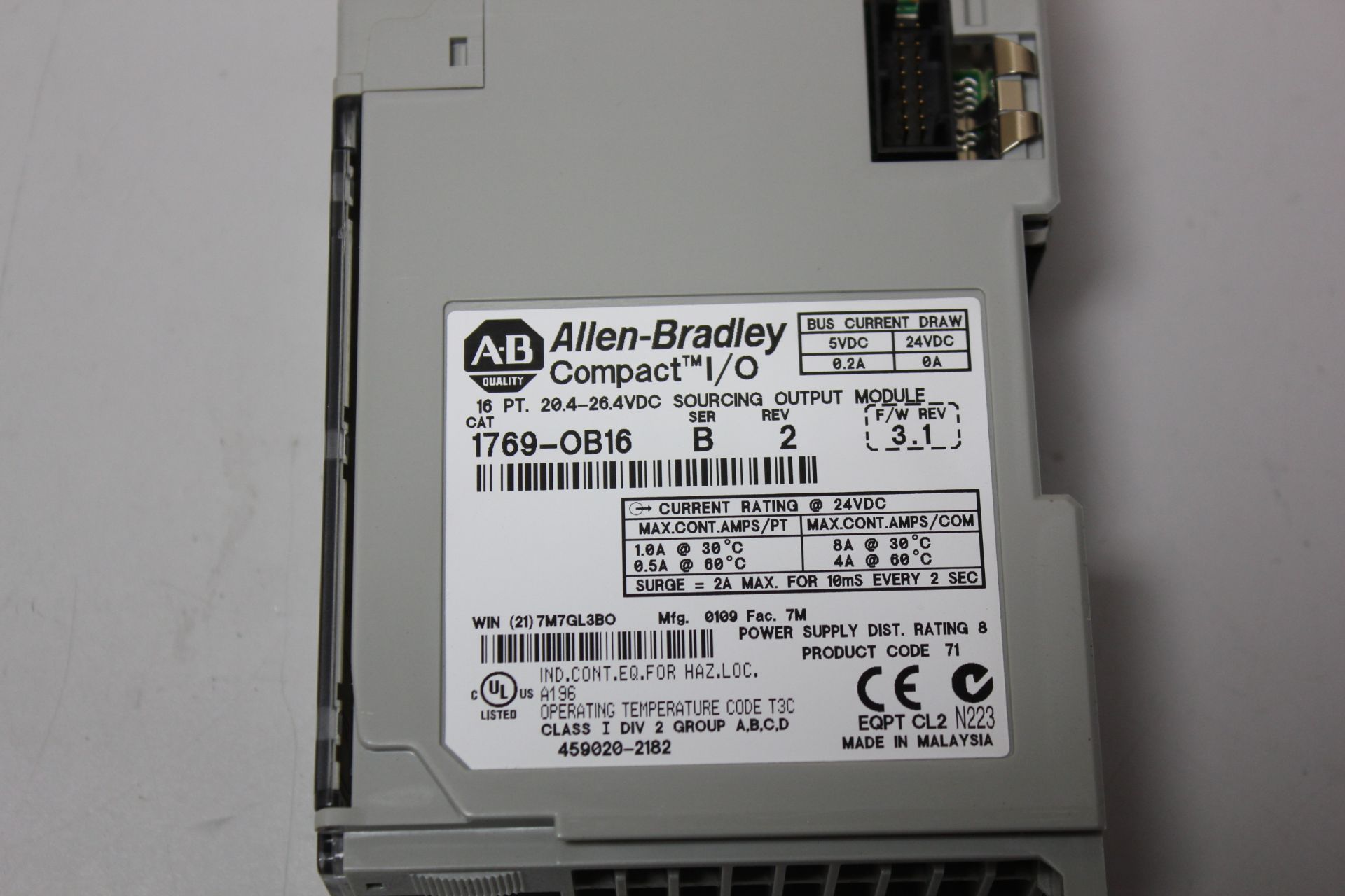 ALLEN BRADLEY COMPACTLOGIX PLC MODULE - Image 3 of 3