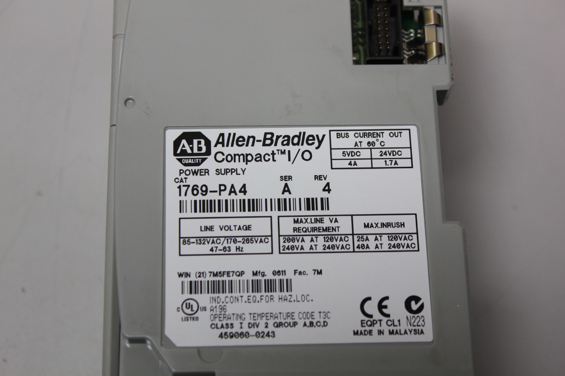 ALLEN BRADLEY COMPACTLOGIX PLC POWER SUPPLY - Image 3 of 3