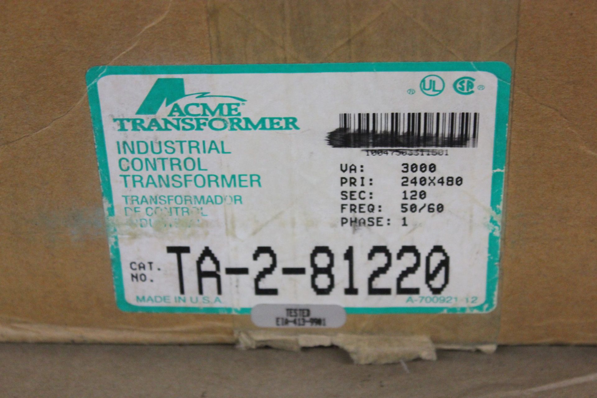 NEW ACME INDUSTRIAL CONTROL TRANSFORMER - Image 2 of 4