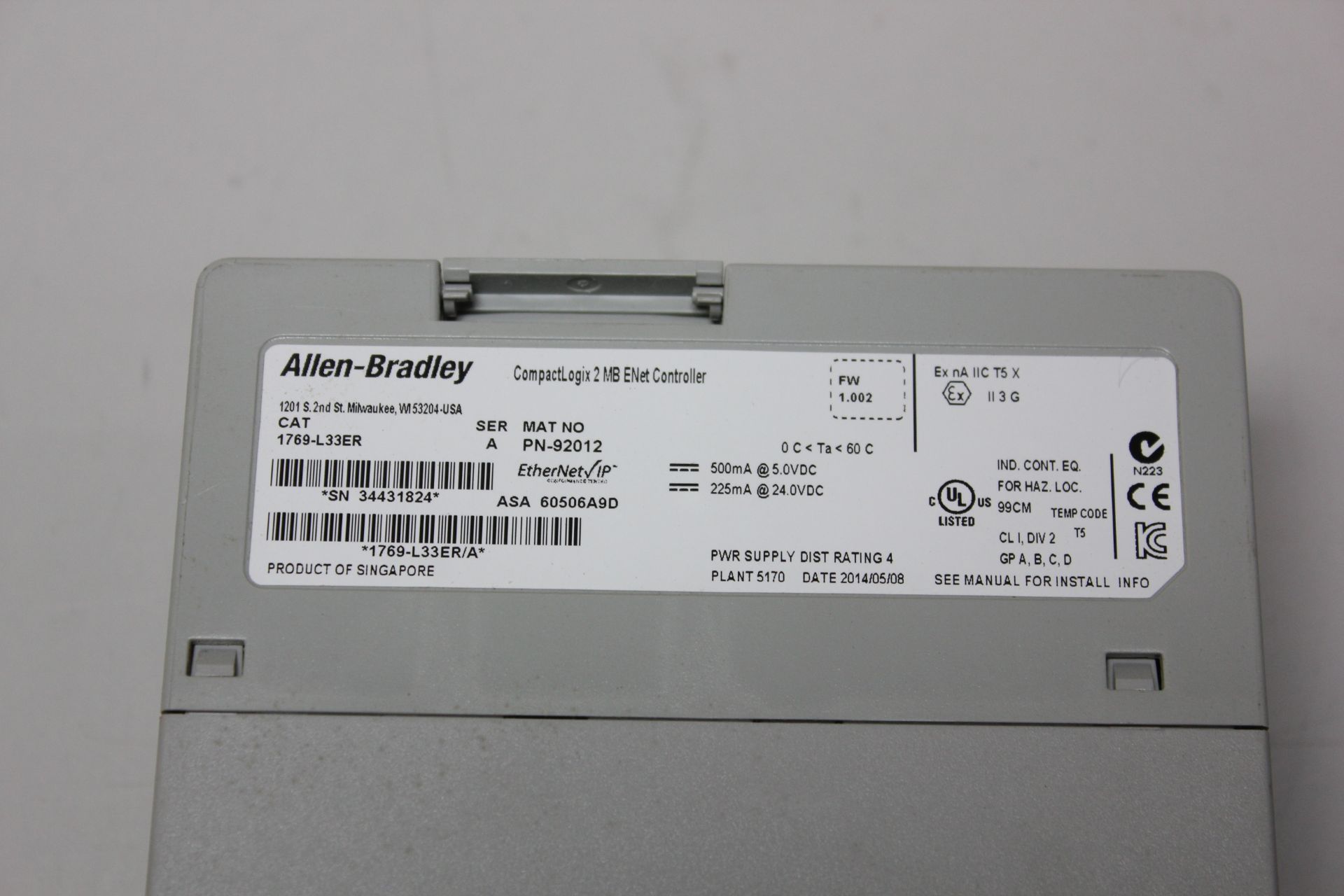 ALLEN BRADLEY COMPACTLOGIX ETHERNET CONTROLLER PLC MODULE - Image 4 of 4