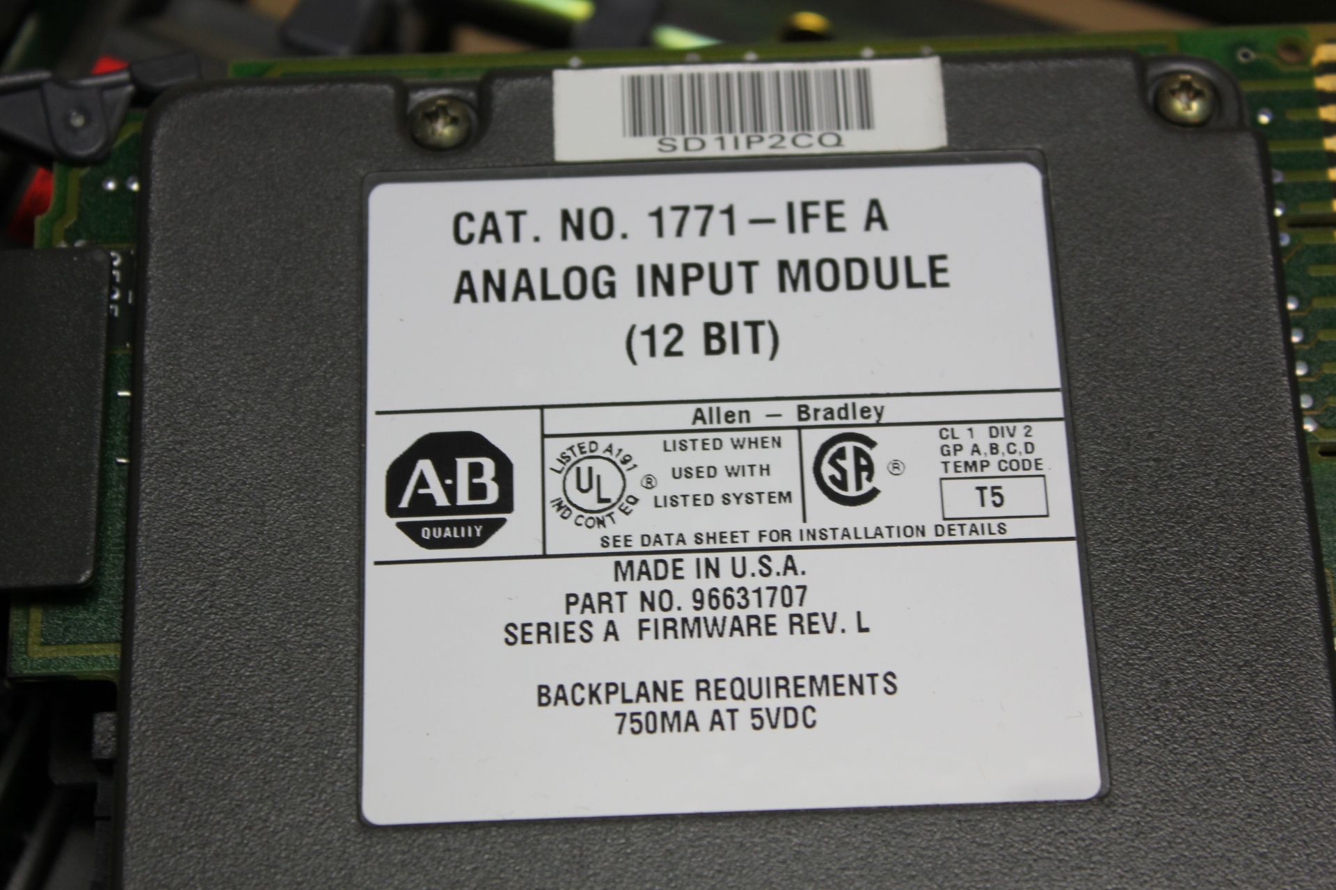 ALLEN BRADLEY 8 SLOT PLC RACK WITH MODULES - Image 5 of 11