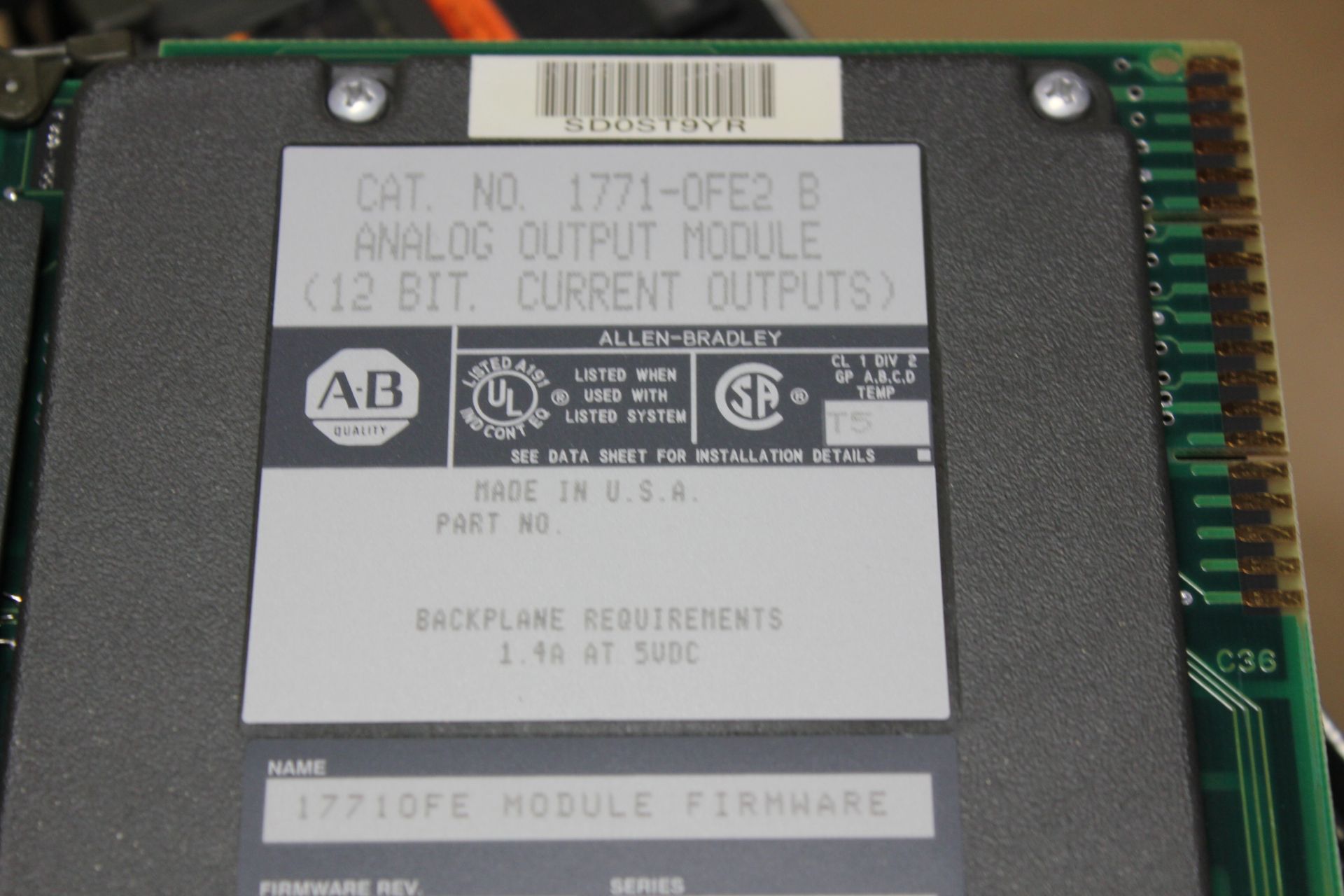 ALLEN BRADLEY 16 SLOT PLC RACK WITH MODULES - Image 7 of 14