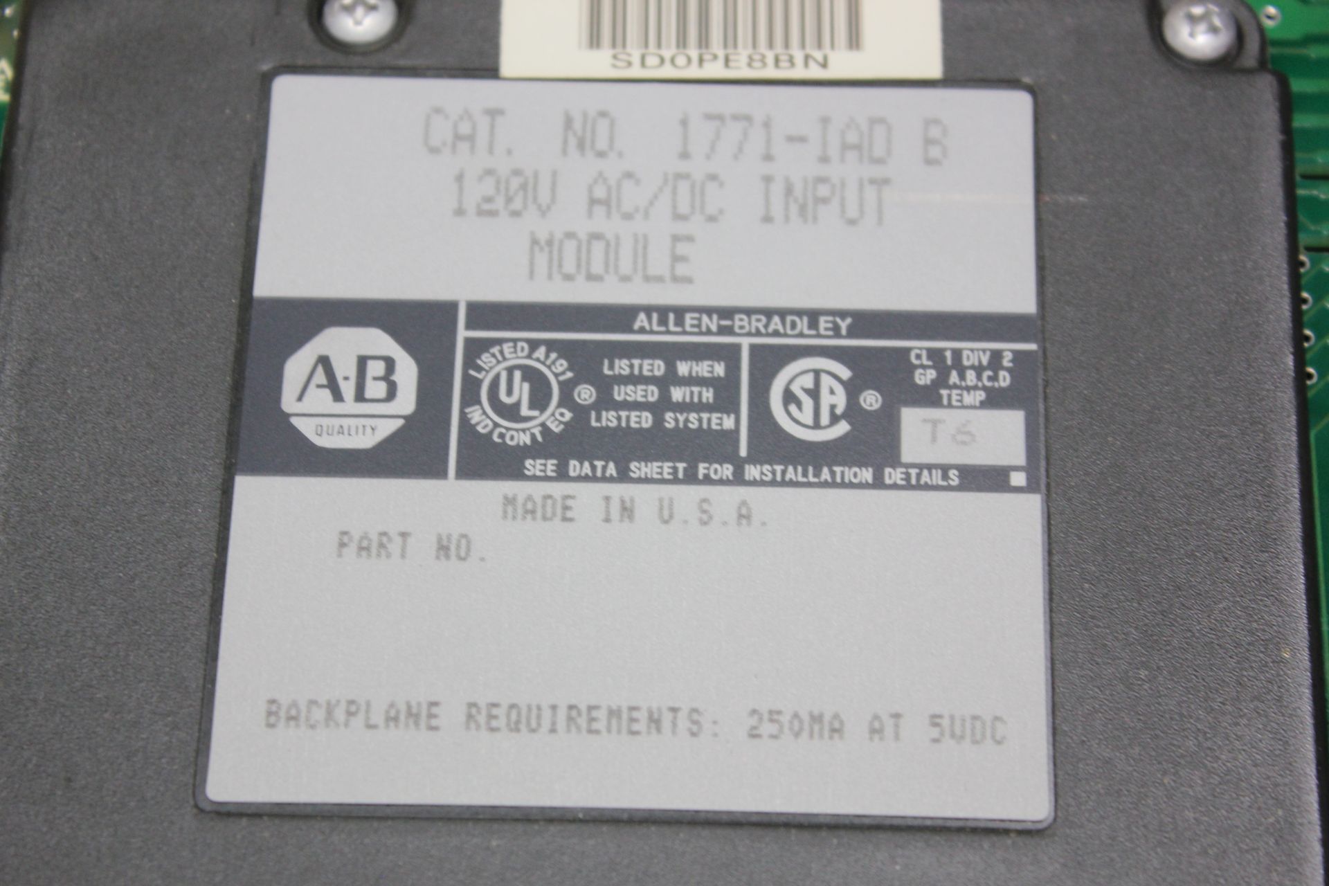 ALLEN BRADLEY 16 SLOT PLC RACK WITH MODULES - Image 14 of 18