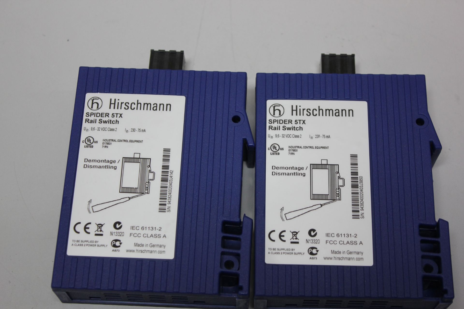 LOT OF 2 HIRSCHMANN RAIL SWITCHES - Image 2 of 2