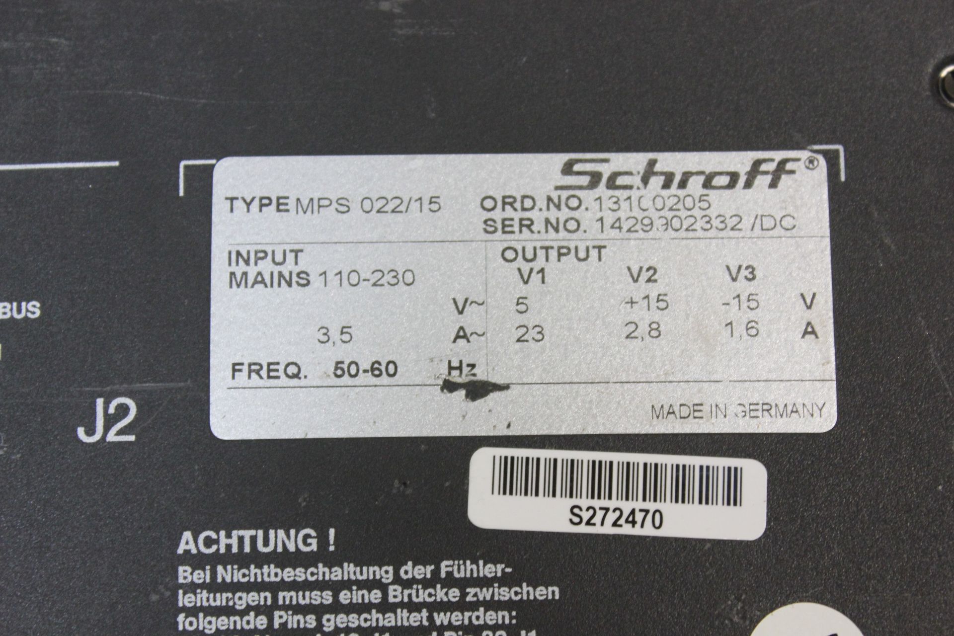 SCHROFF POWER SUPPLY MODULE - Image 2 of 3