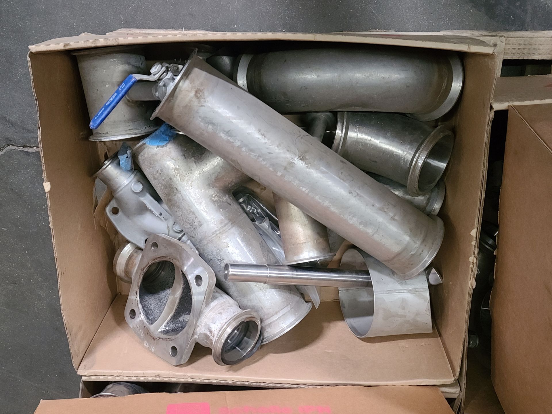 LOT OF LARGE SANITARY PROCESS FITTINGS & VALVES