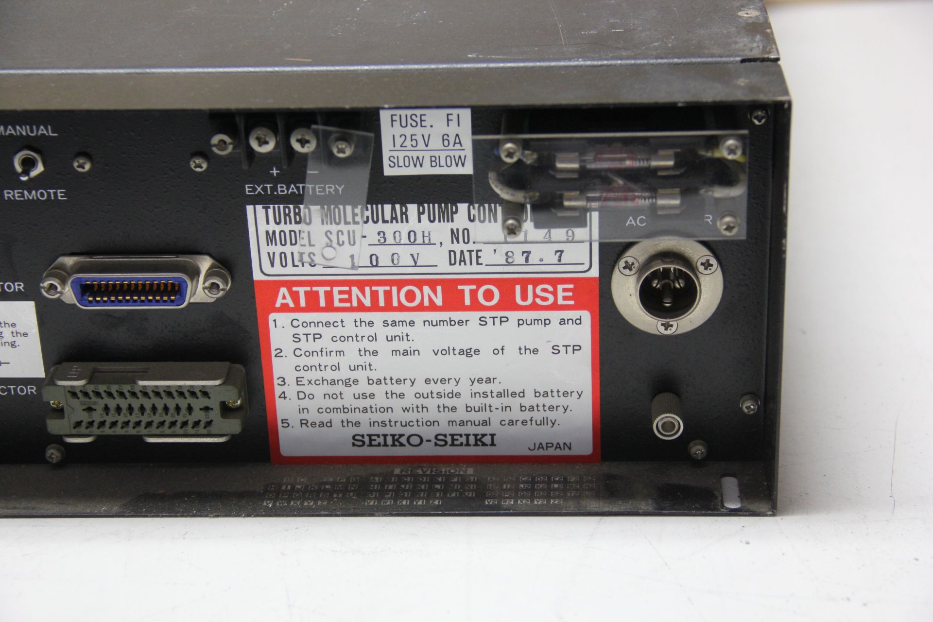 SEIKO SEIKI TURBO MOLECULAR VACUUM PUMP CONTROLLER - Image 4 of 4