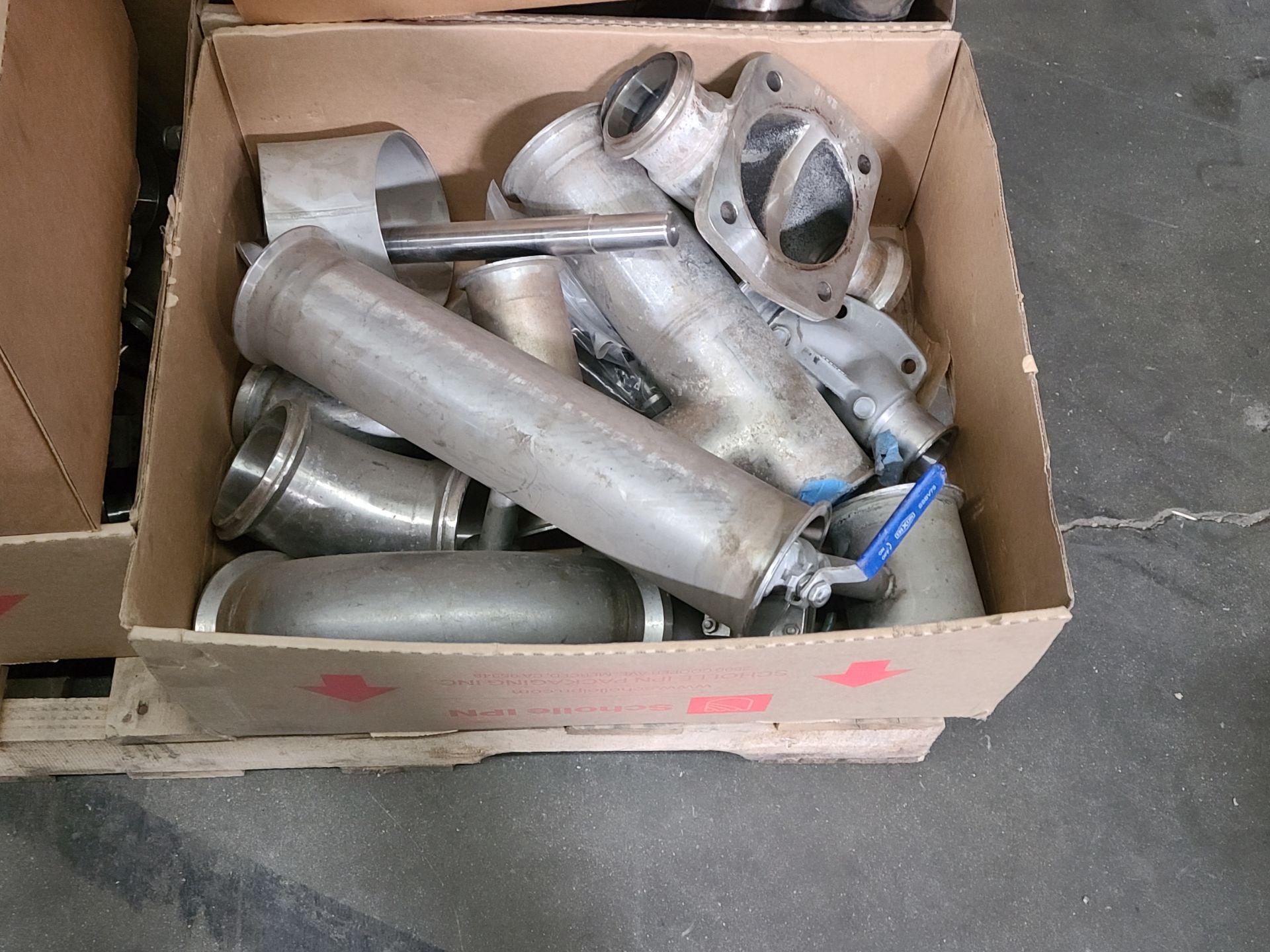 LOT OF LARGE SANITARY PROCESS FITTINGS & VALVES - Image 2 of 8