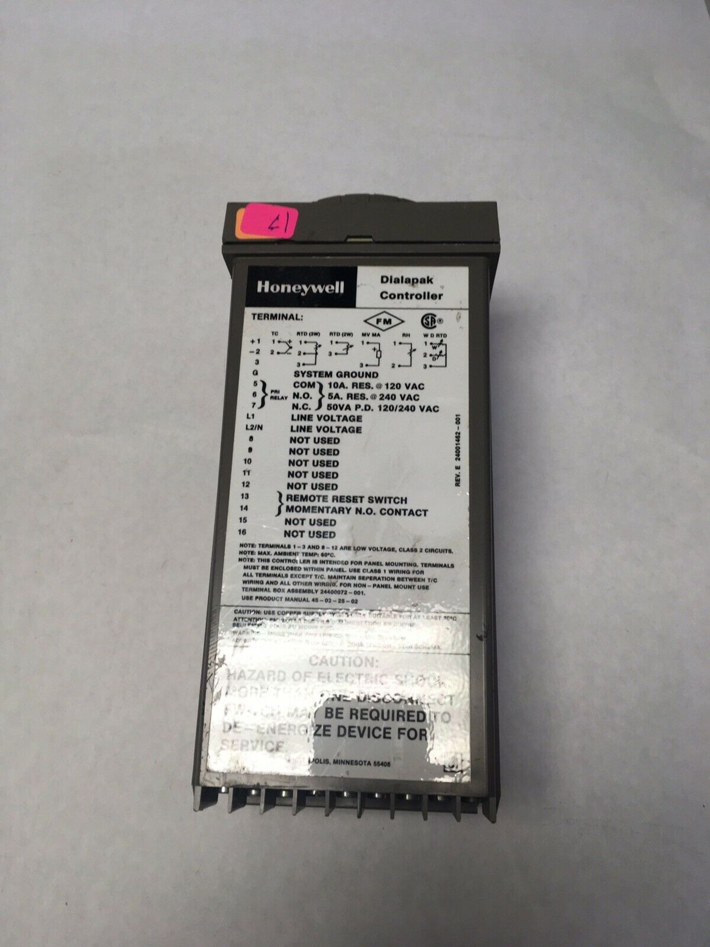 HONEYWELL TEMPERATURE CONTROLLER - Image 2 of 2