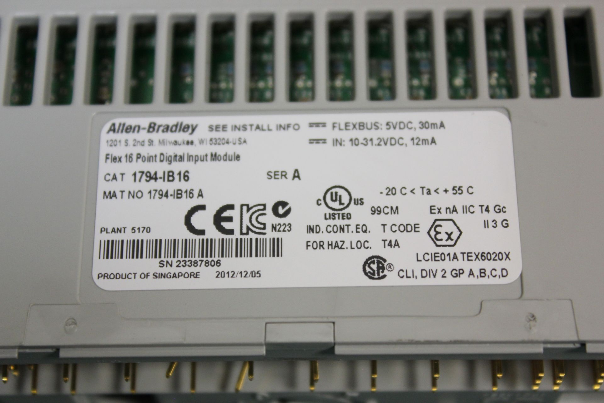 ALLEN BRADLEY FLEX I/O 16 POINT DIGITAL INPUT MODULE - Image 3 of 4