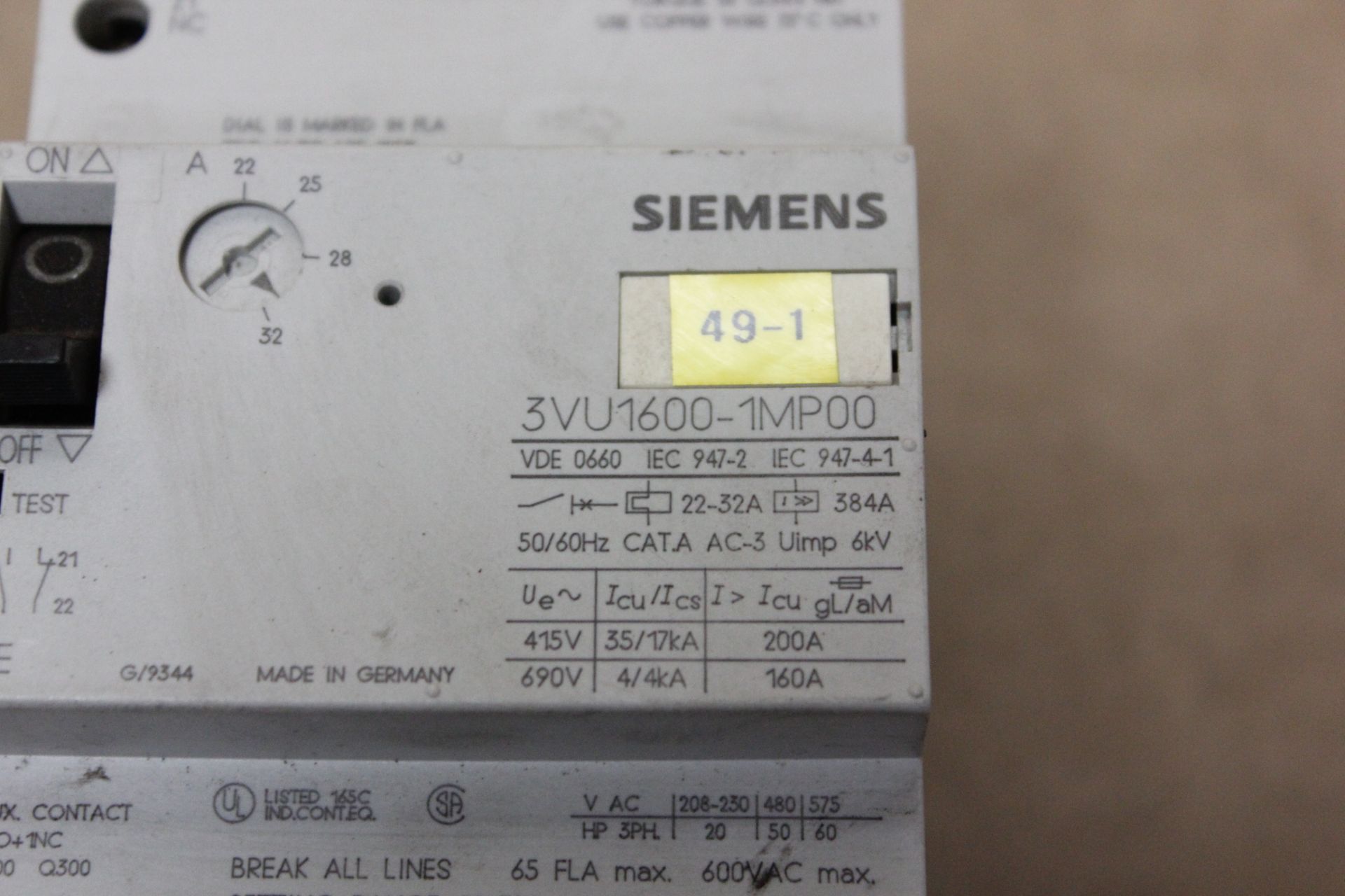 SIEMENS MOTOR STARTER PROTECTOR - Image 2 of 2