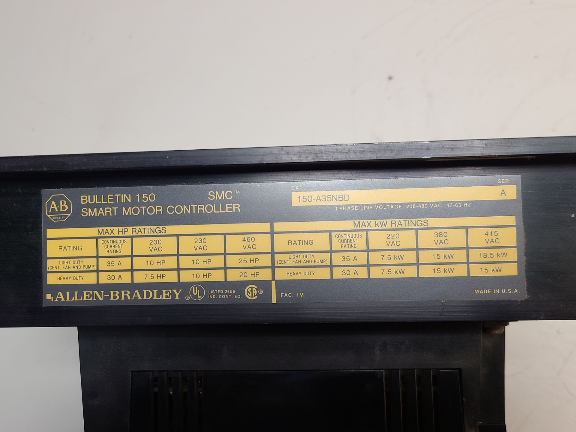 ALLEN BRADLEY SMART MOTOR CONTROLLER - Image 5 of 5