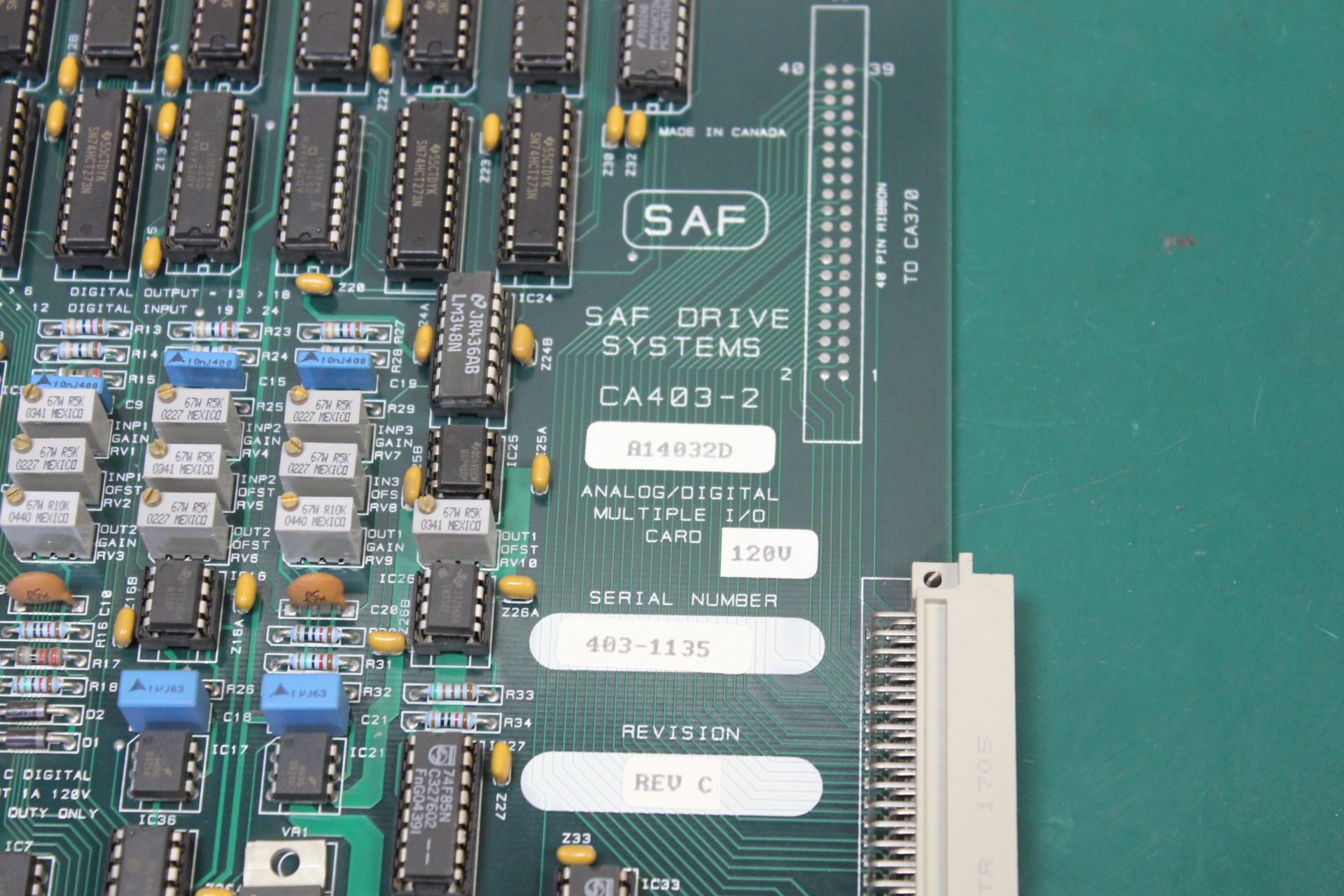 SAF DRIVE SYSTEMS CA403 MULTIPLE INPUT/OUTPUT CARD - Image 3 of 3