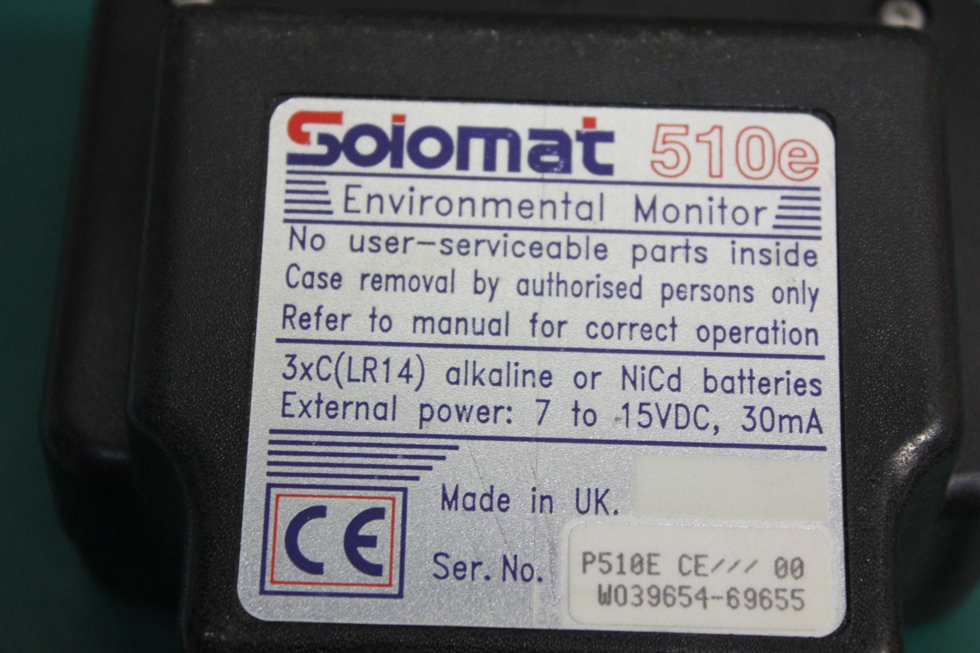 SOLOMAT 510E ENVIROMENTAL MONITOR WITH ACCESSORIES - Image 4 of 11