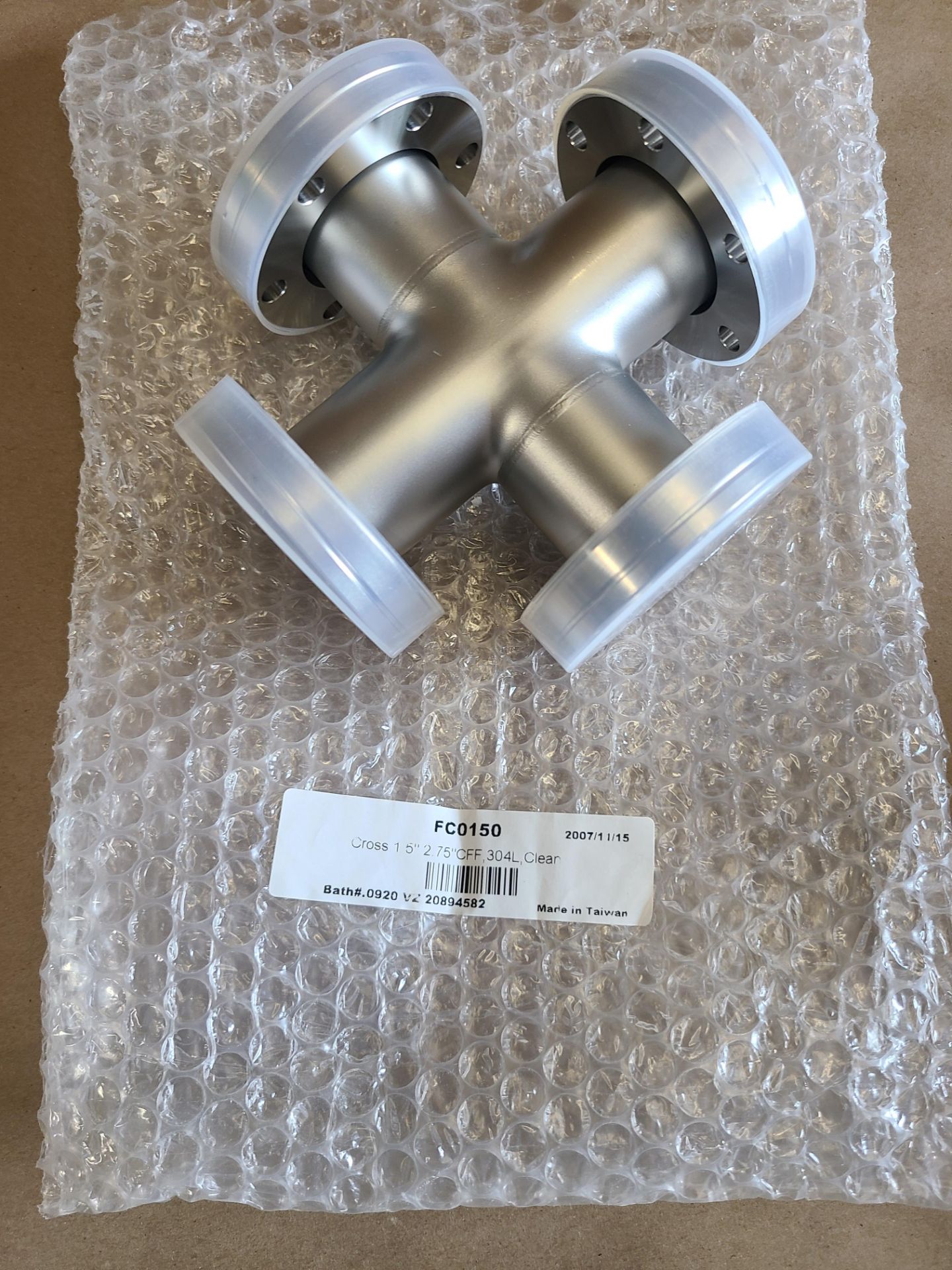 NEW AGILENT 4 WAY HIGH VACUUM SS 4 WAY CROSS FITTING 2.75" CF - Image 2 of 7