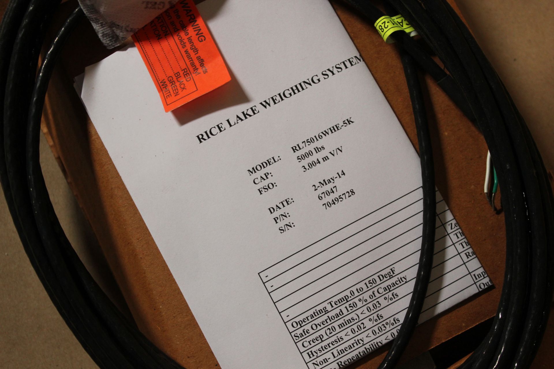 UNUSED RICE LAKE LOAD CELL TRANSDUCER - Image 2 of 4