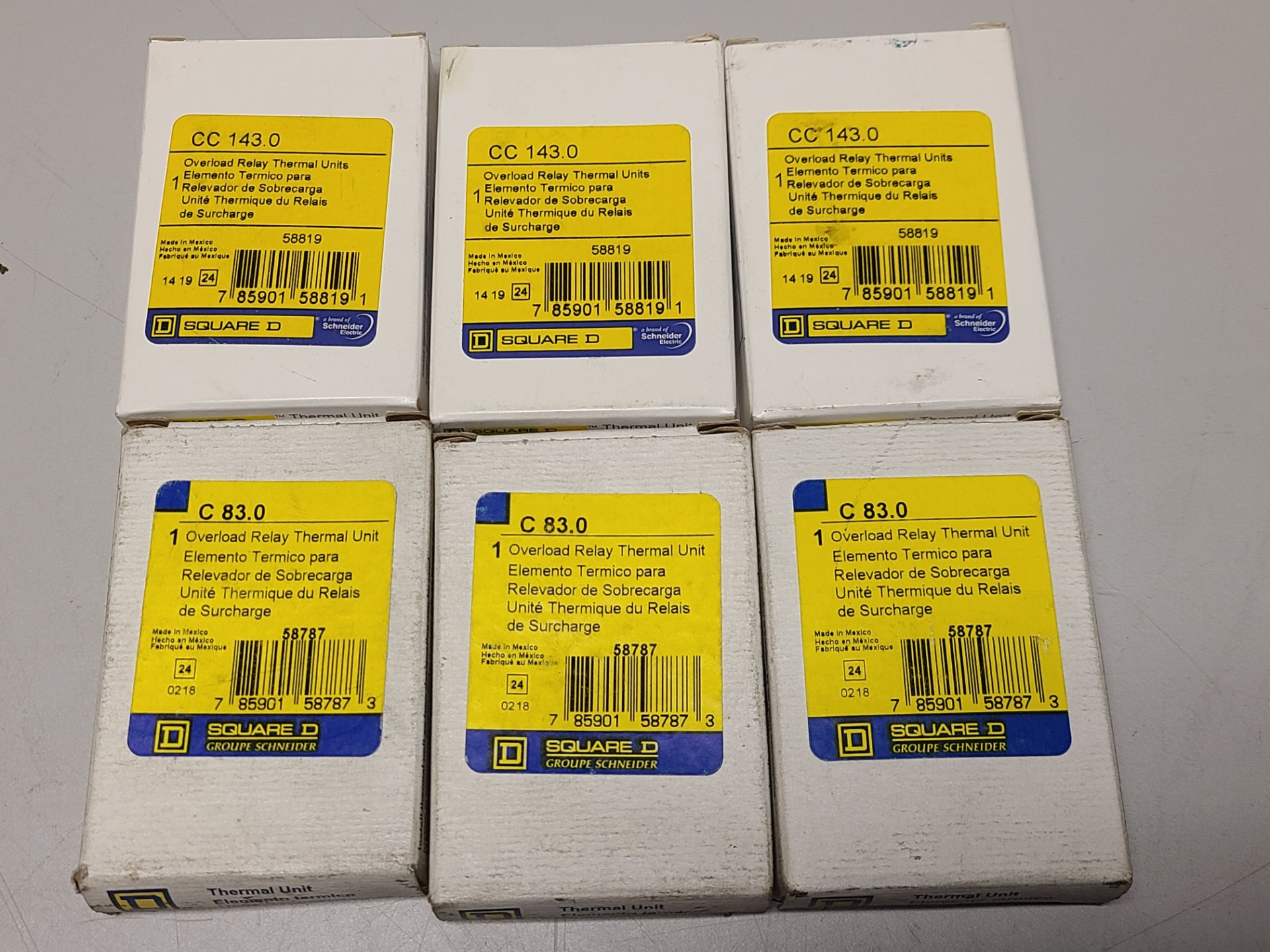 LOT OF NEW SQUARE D OVERLOAD RELAY THERMAL UNITS