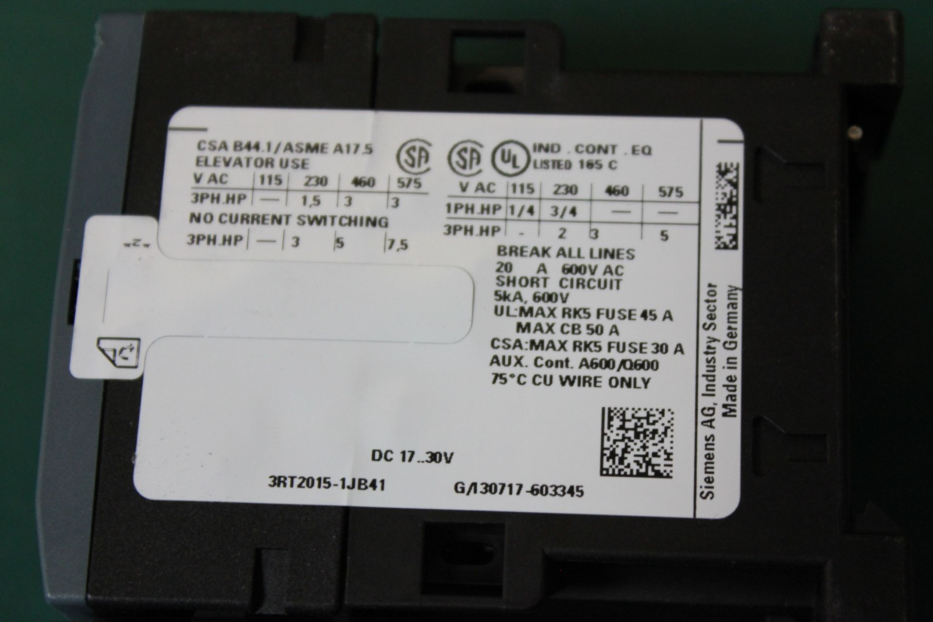 SIEMENS SIRIUS CONTACTOR & OVERLOAD RELAY - Image 7 of 7