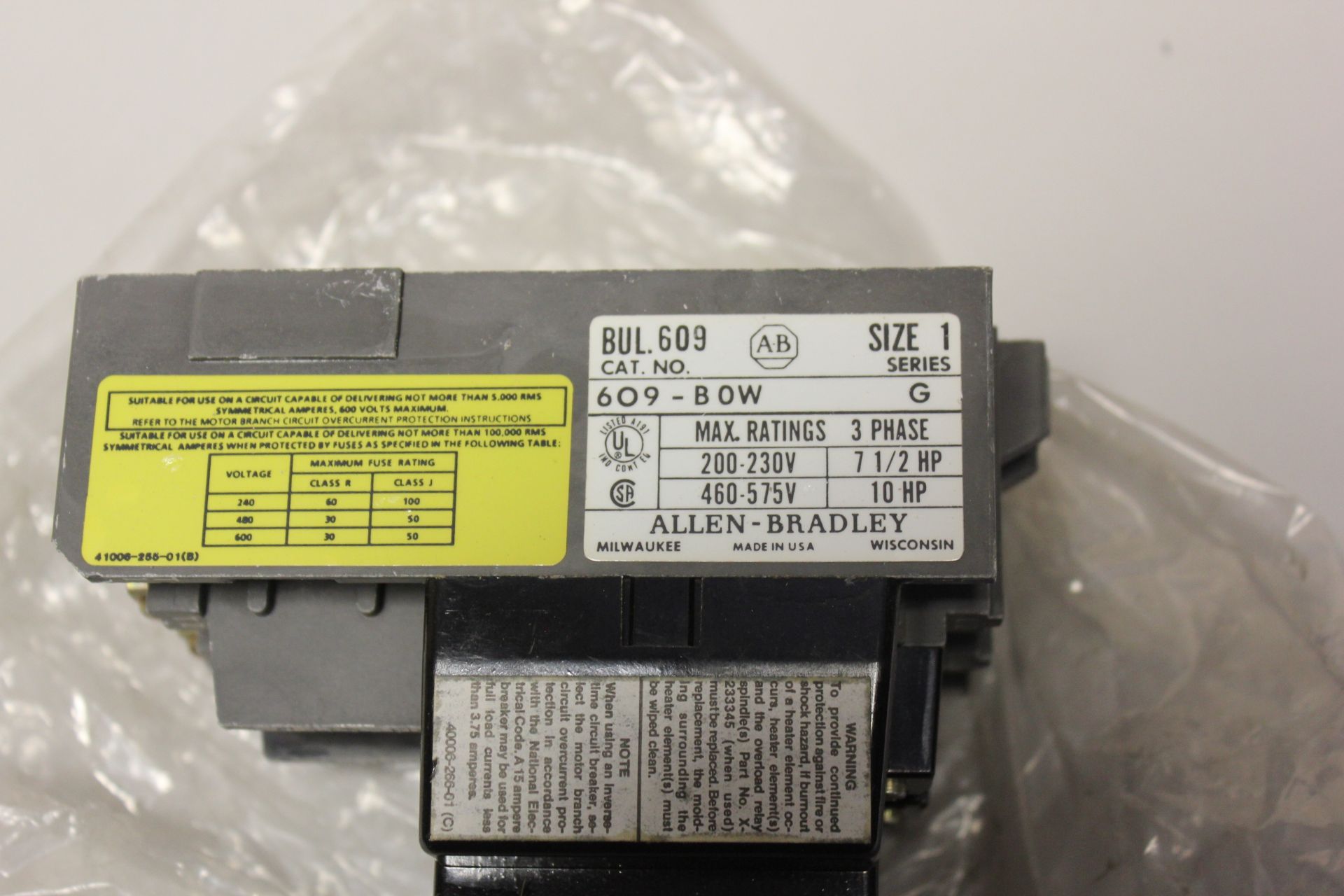 UNUSED ALLEN BRADLEY MANUAL STARTING SWITCH - Image 3 of 3