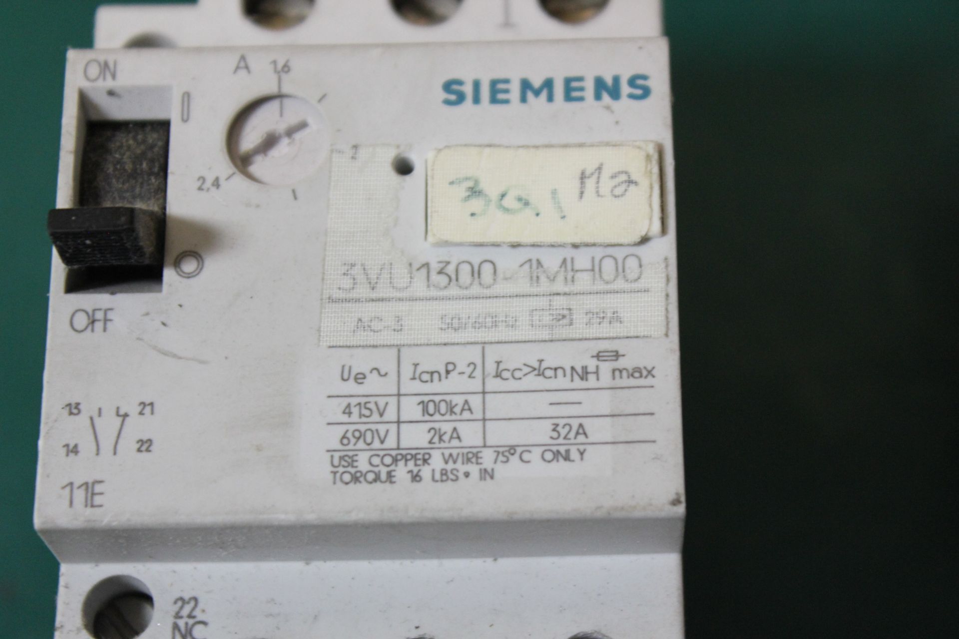 LOT OF SIEMENS AUXILIARY MOTOR STARTERS - Image 2 of 6