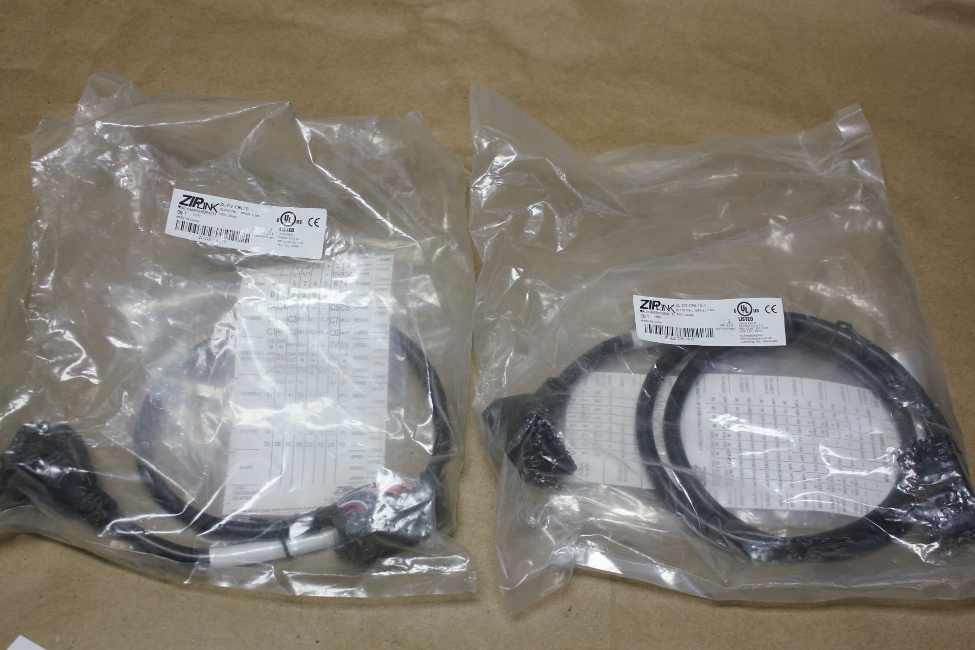 LOT OF 2 NEW AUTOMATION DIRECT ZIPLINK PLC CABLES