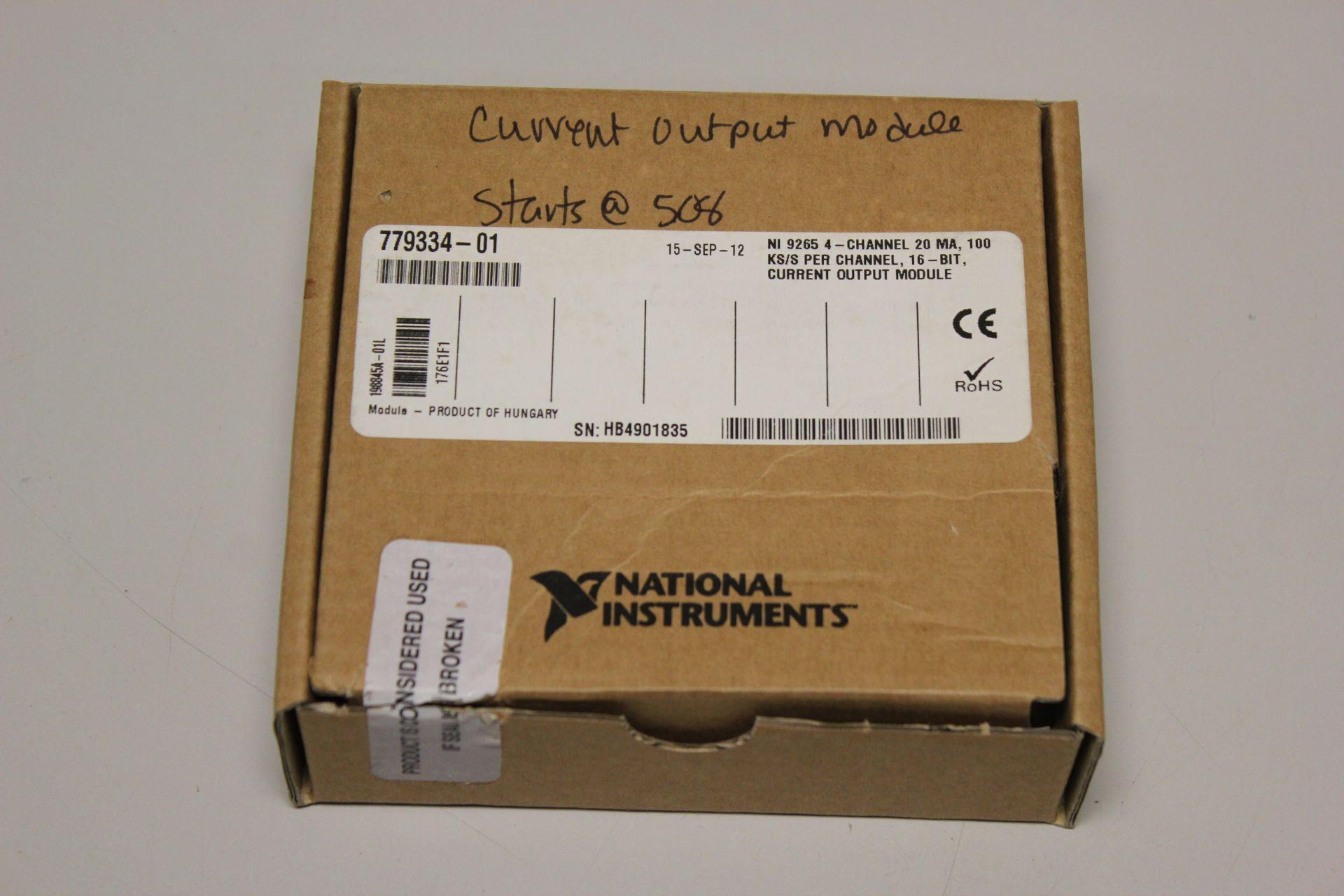 NEW NATIONAL INSTRUMENTS 9265 4-CHANNEL CURRENT OUTPUT MODULE