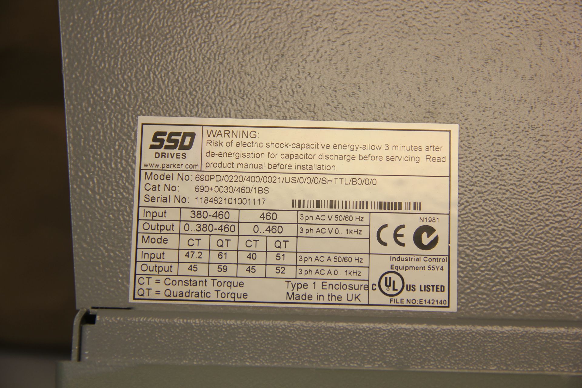 PARKER SSD 75HP AC DRIVE - Image 2 of 13