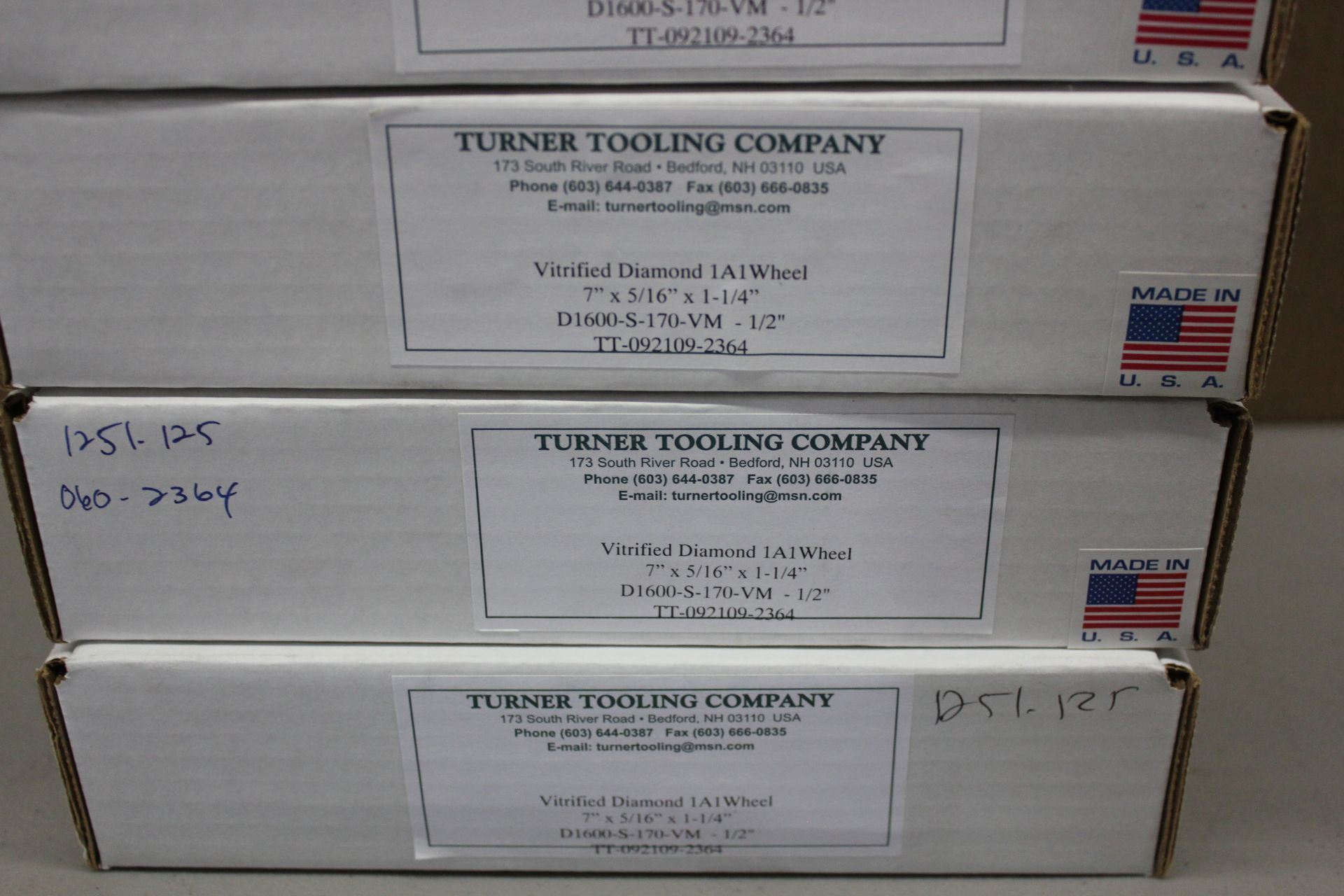 LOT OF 5 NEW TURNER TOOLING VITRIFIED DIAMOND 1A1 GRINDING WHEELS - Image 3 of 7