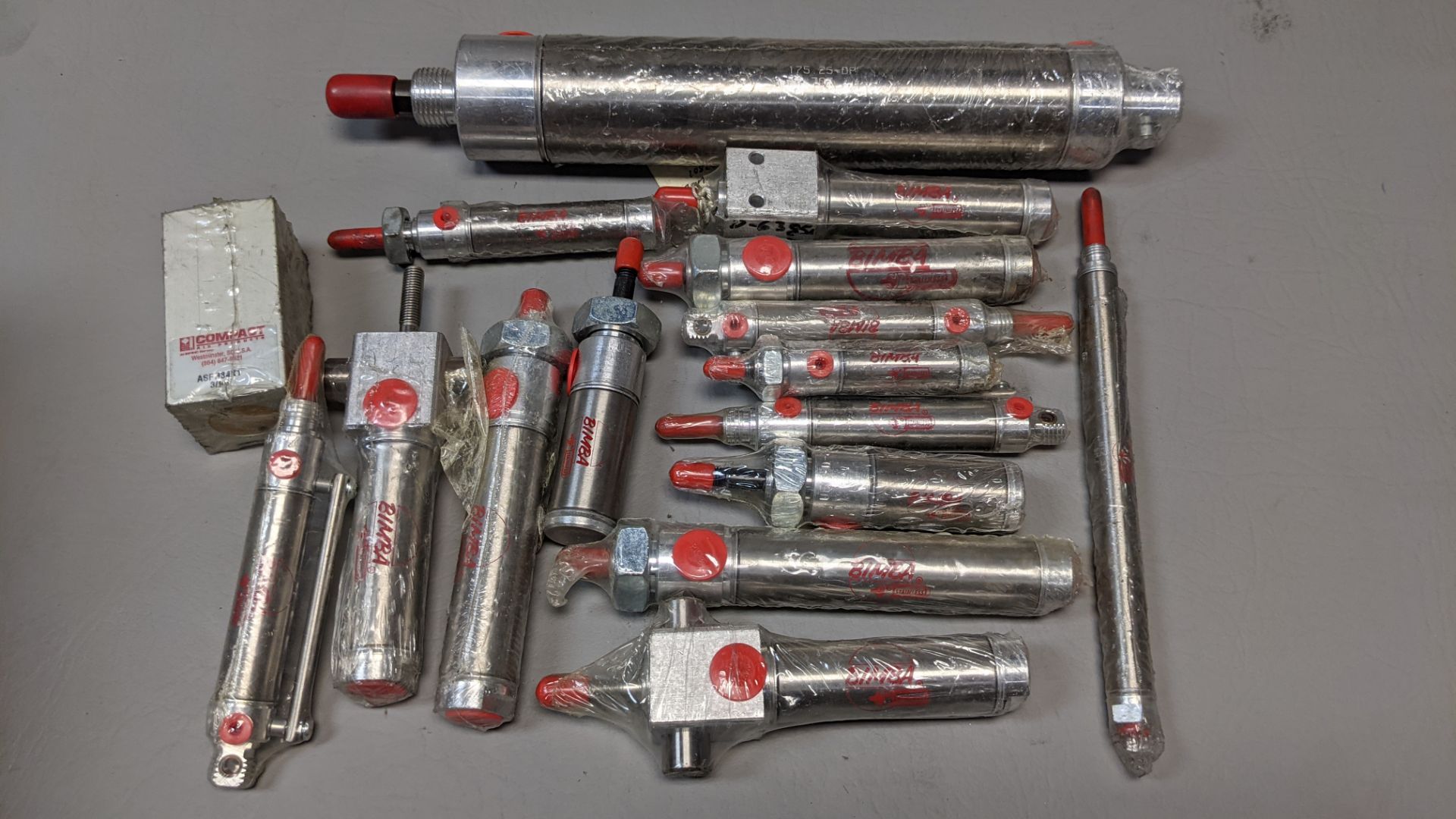 LARGE LOT OF NEW BIMBA PNEUMATIC CYLINDERS