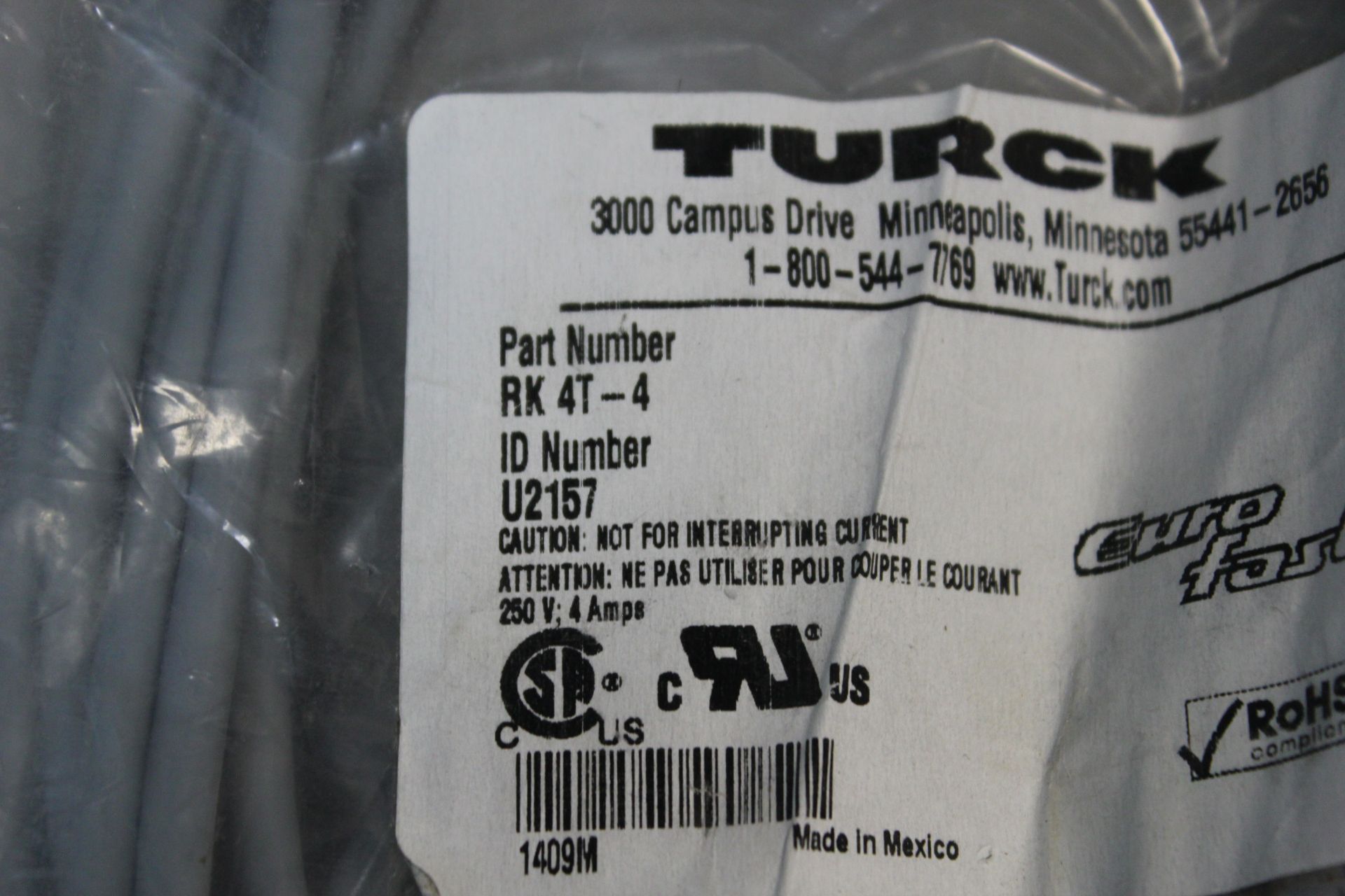 NEW TURCK EUROFAST CORDSET CABLE - Image 2 of 2