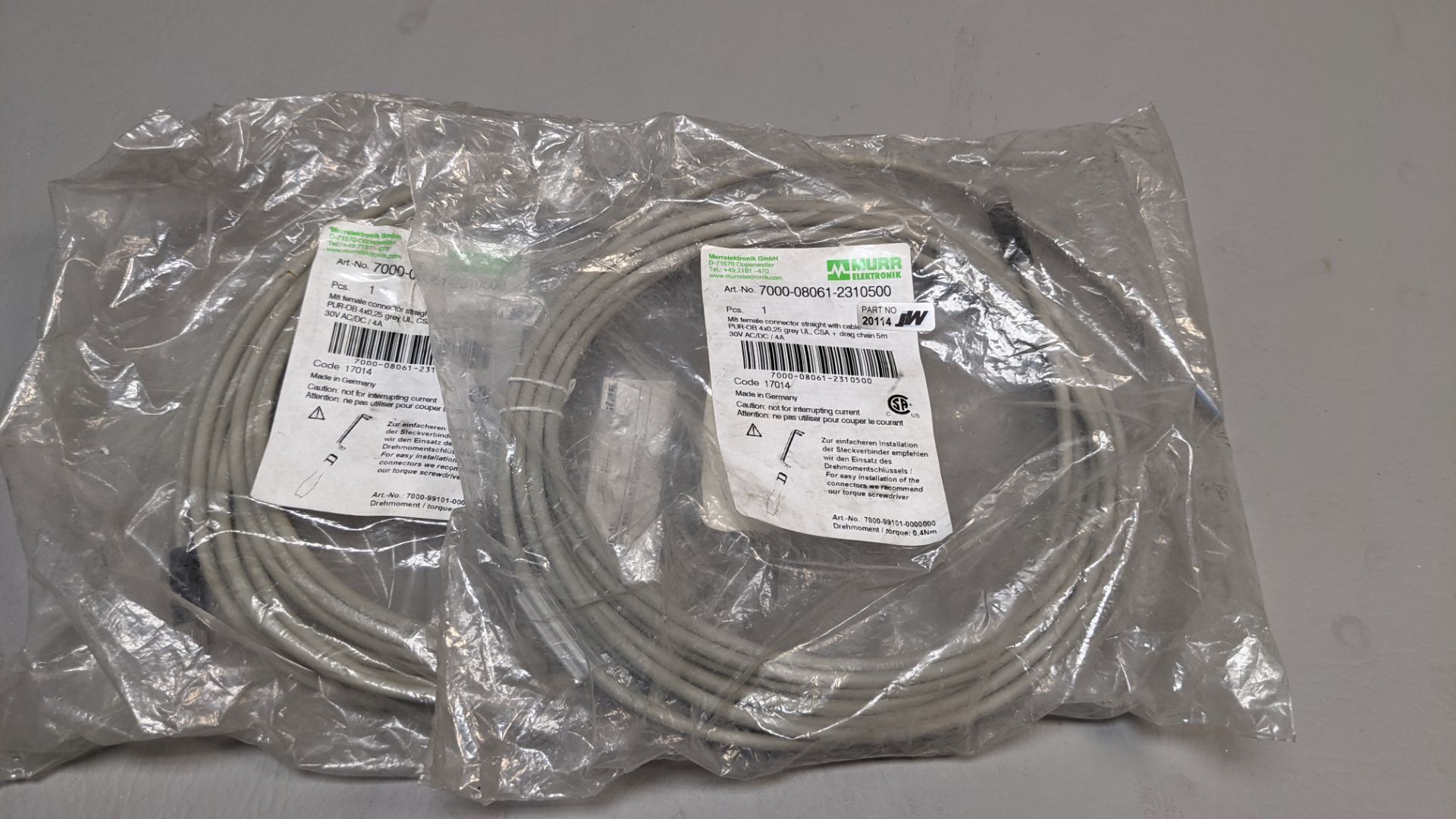 LOT OF NEW MURR SENSOR CABLE ASSEMBLIES