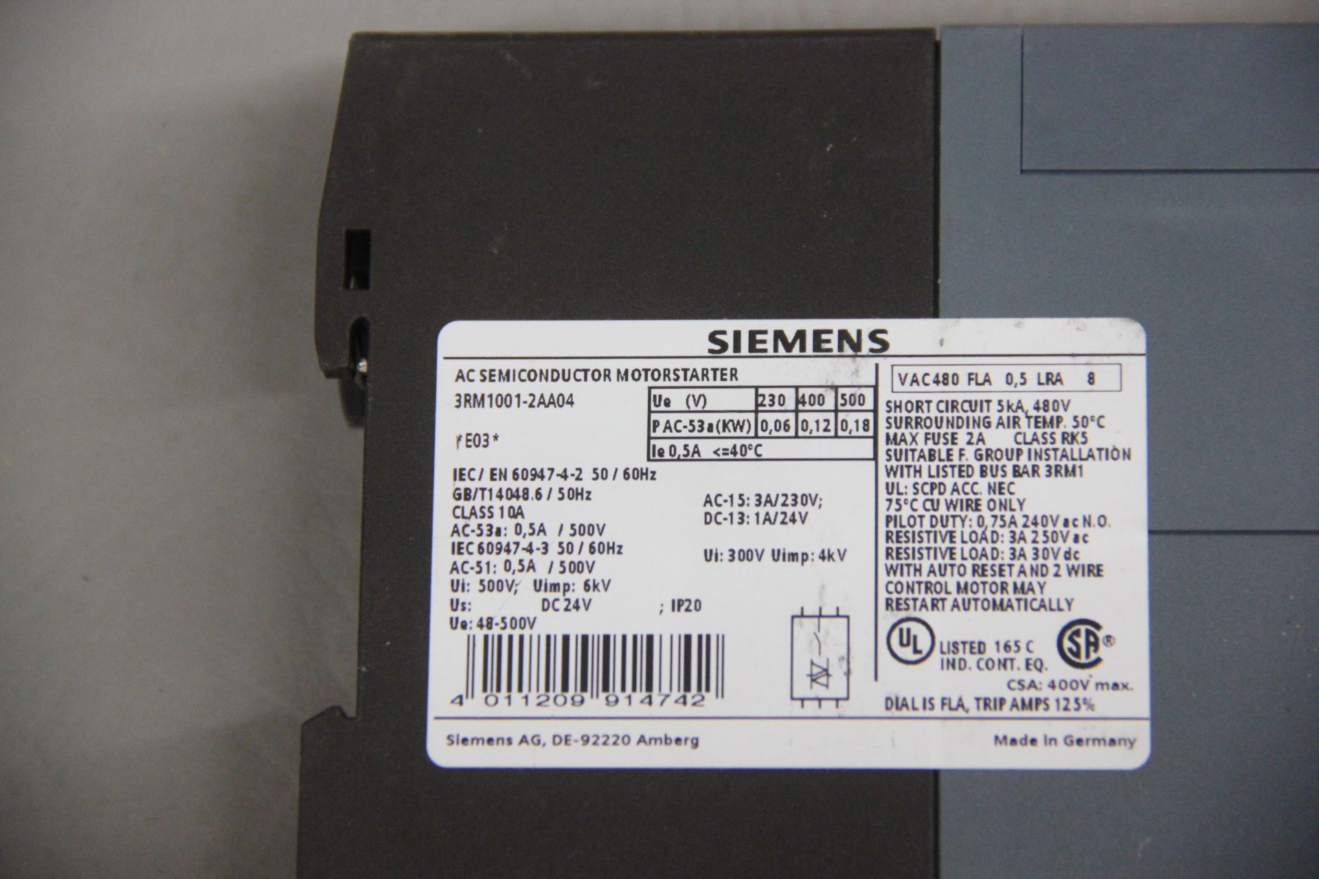 SIEMENS AC SEMICONDUCTOR MOTOR STARTER - Image 2 of 2