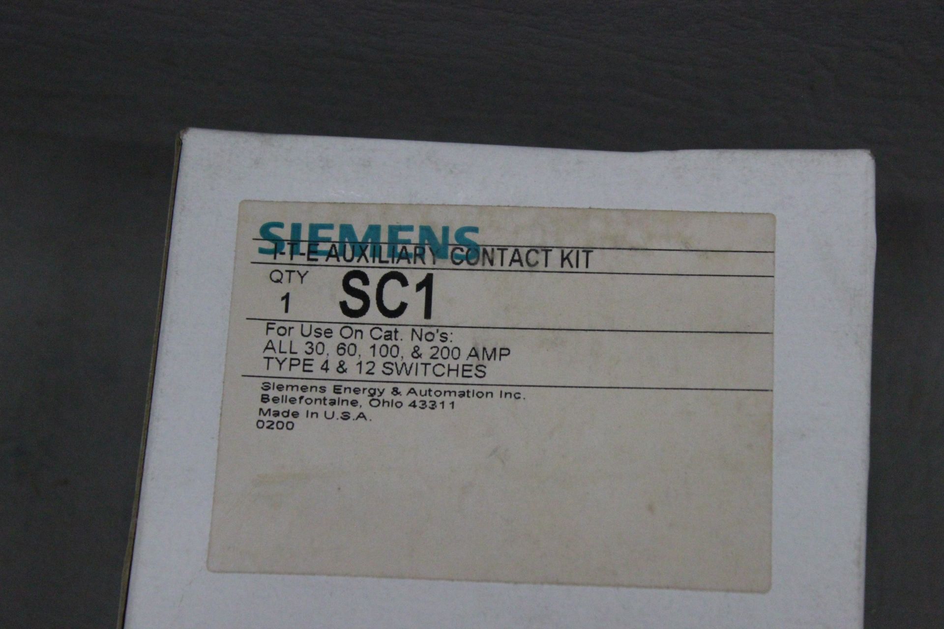 NEW SIEMENS I-T-E AUXILIARY CONTACT KIT - Image 2 of 3