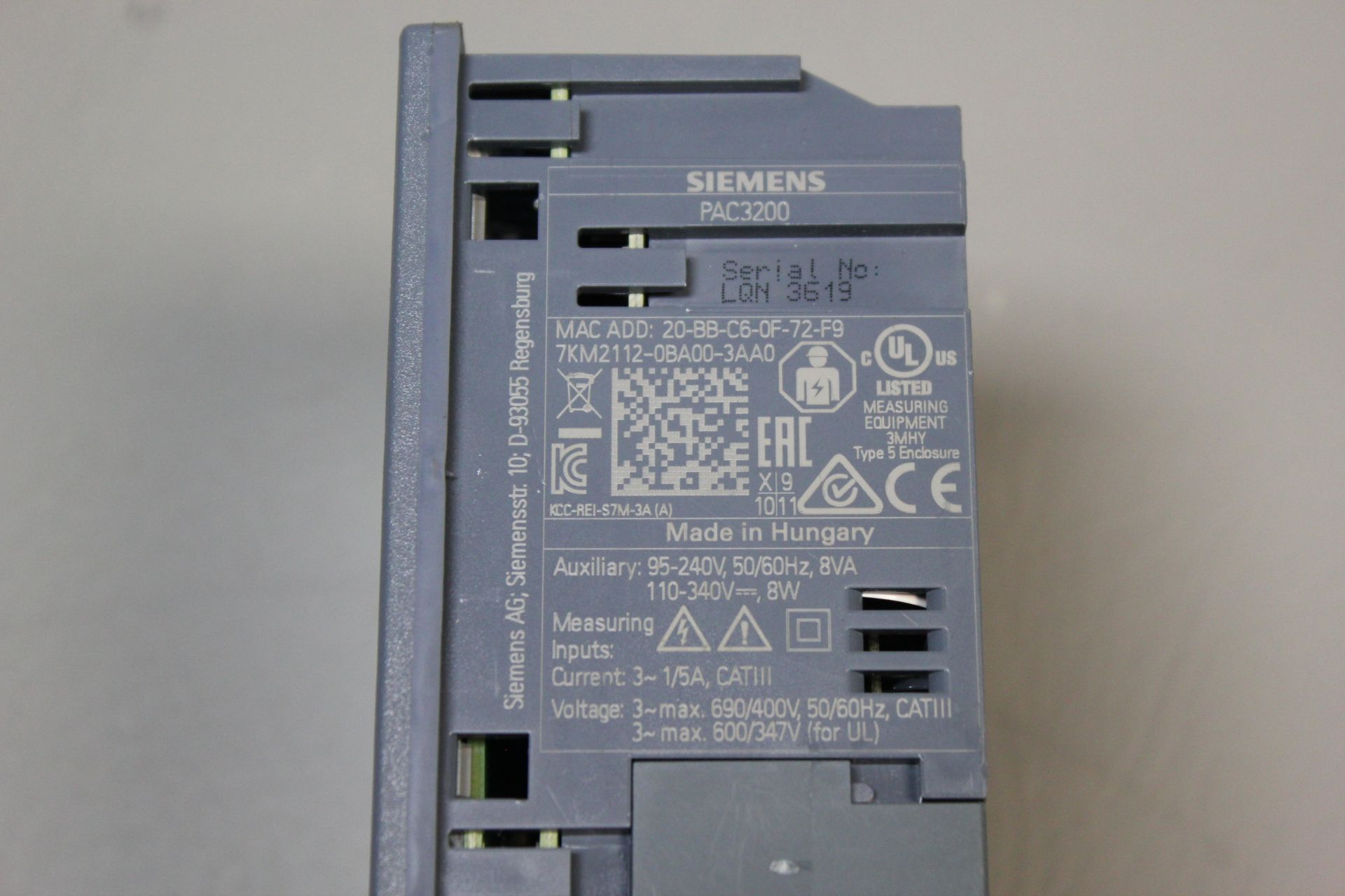 SIEMENS SENTRON POWER MONITOR PAC2201 - Image 5 of 5