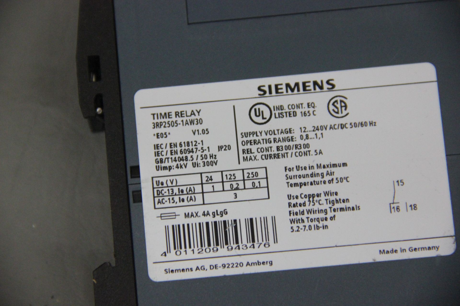 SIEMENS TIME RELAY - Image 3 of 3