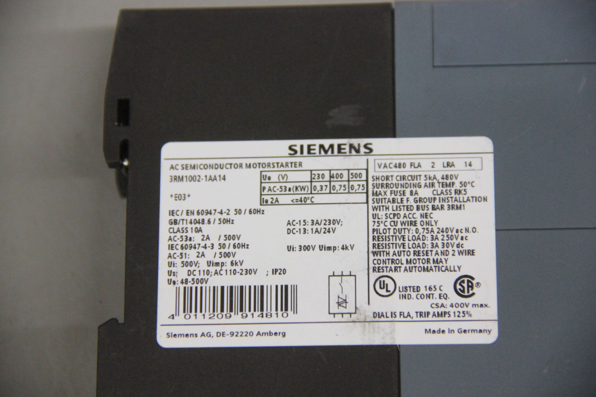 SIEMENS AC SEMICONDUCTOR MOTOR STARTER - Image 2 of 2